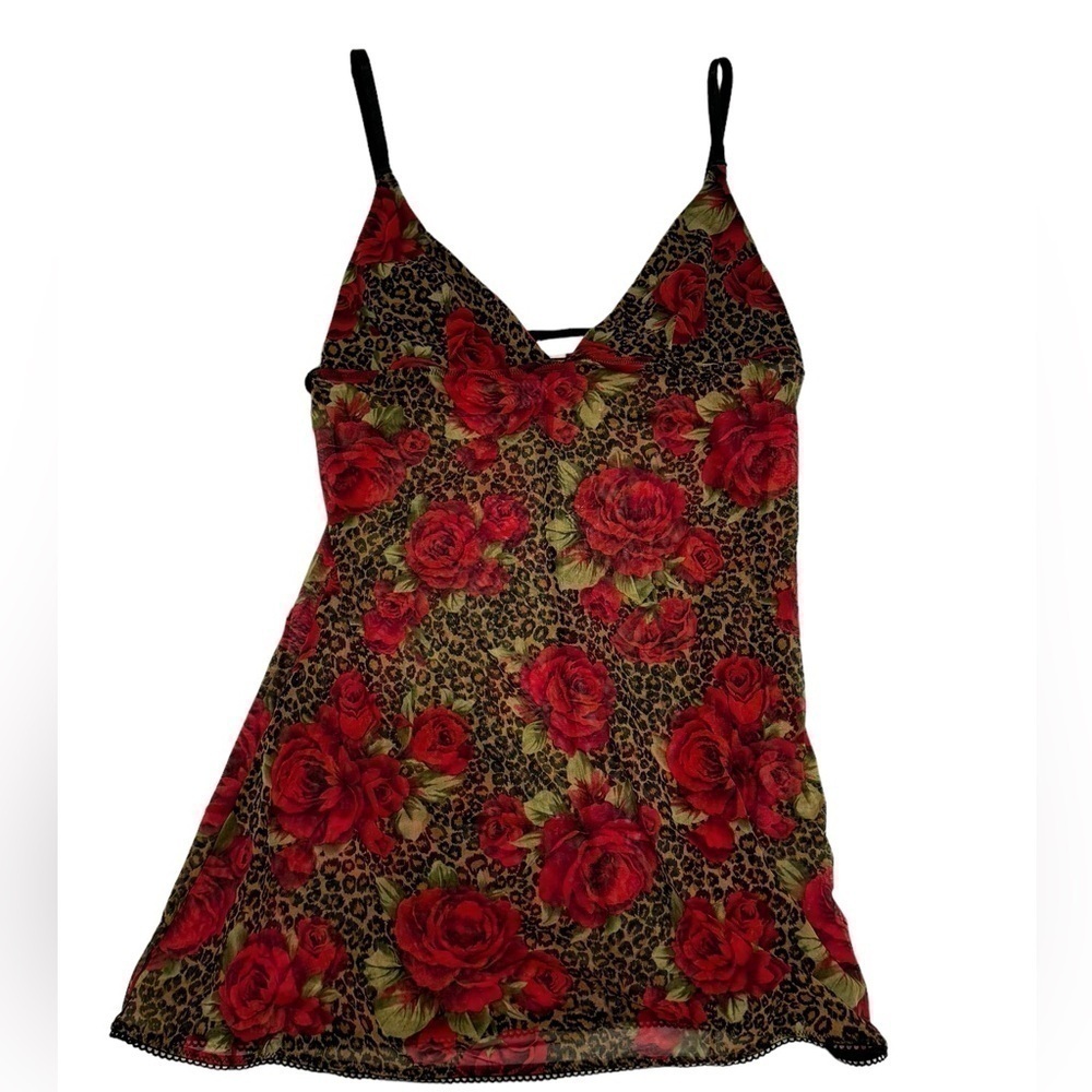Victoria's Secret Red Rose & Leopard Chemise - Picture 2 of 6